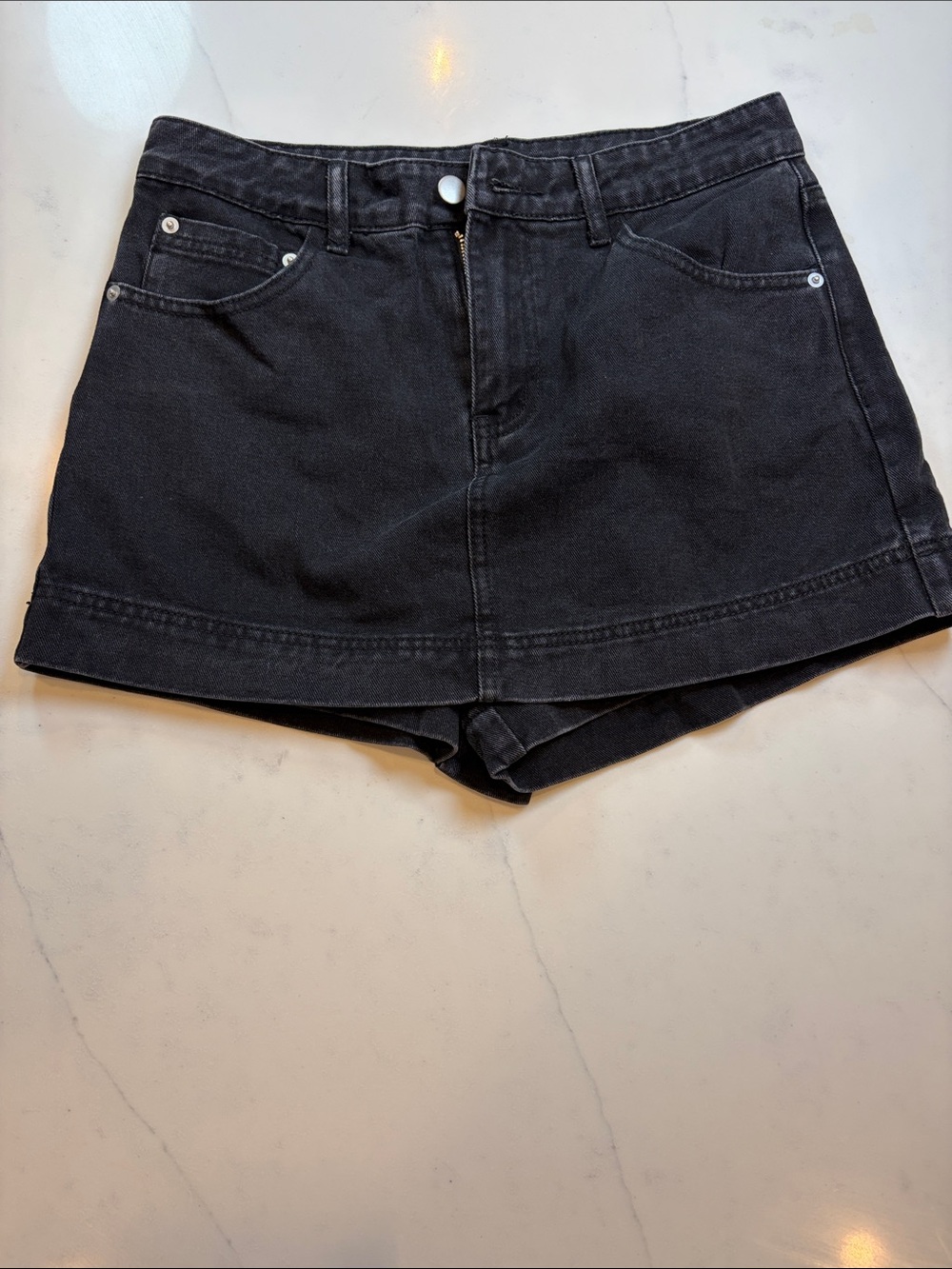 Women's Black Denim Skort